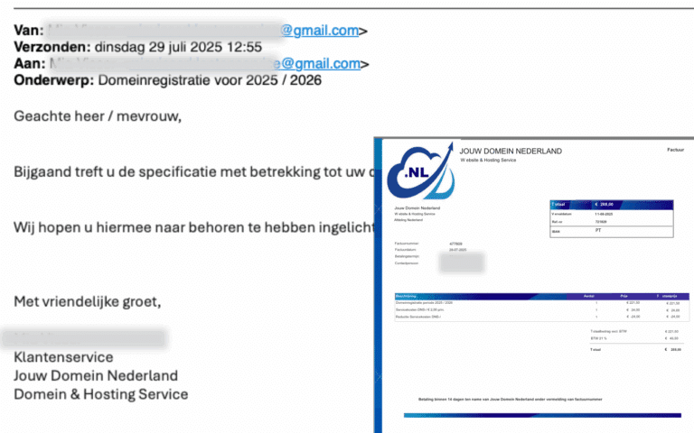 afbeedling met nep factuur